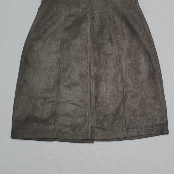 Banana Republic New Heritage Olive Green Faux Suede Button Up Mini Dress 2 - Picture 7 of 12